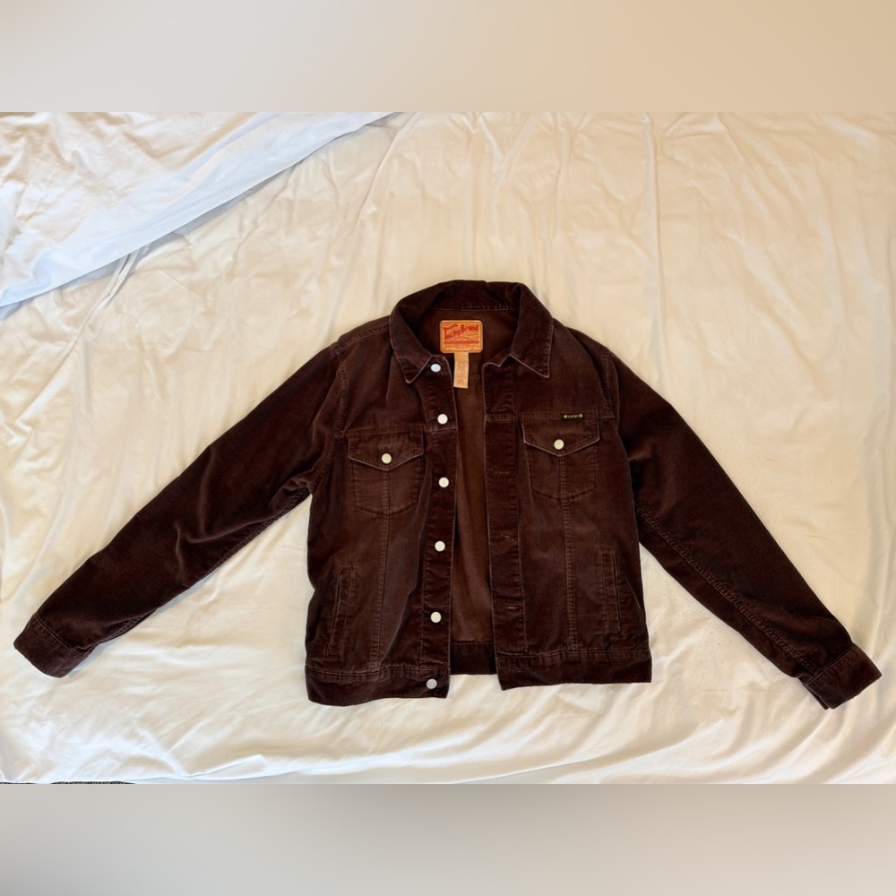 Lucky Brand Men’s Corduroy Trucker Jacket. Size Large, Chocolate Brown